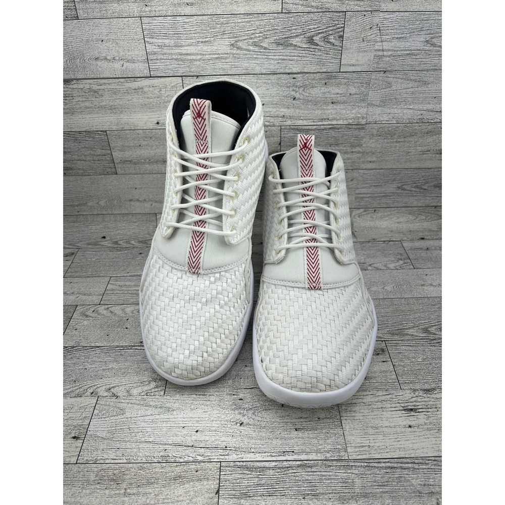 Jordan Air White Woven Mid Top Sneakers‎ Mens Size 9.5